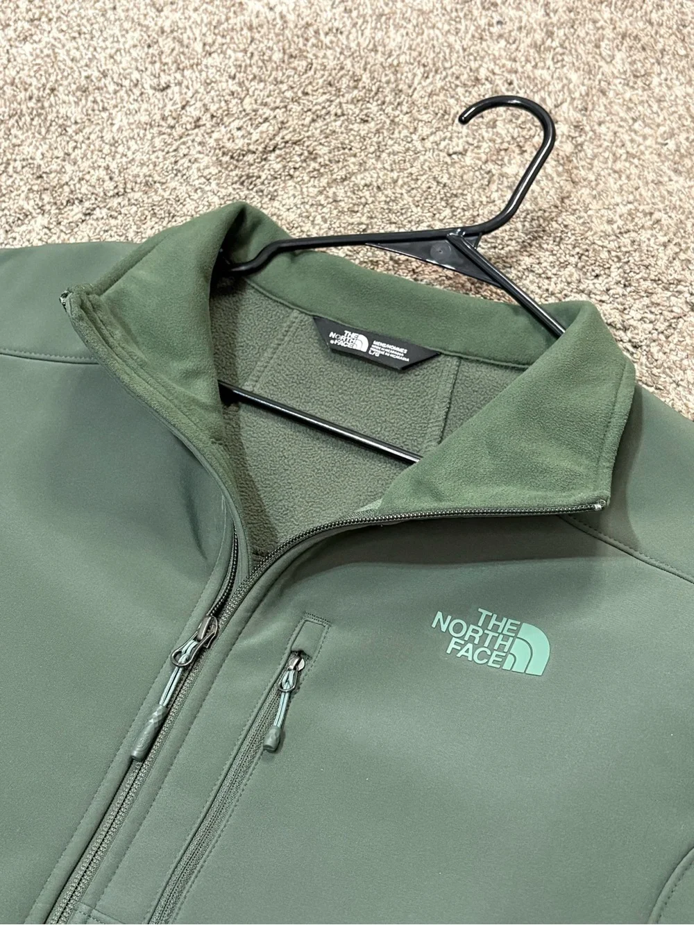 The North Face Men’s Apex Bionic Green Long Sleeve Collard Zip-Up Lined Jacket L